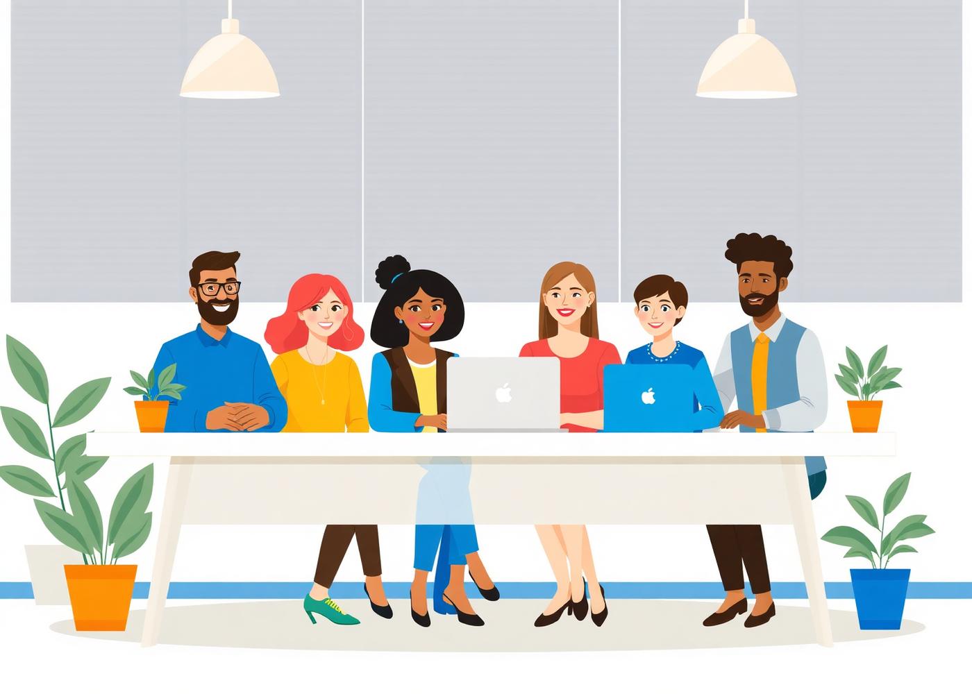 A friendly consumer advocacy team at a modern desk
