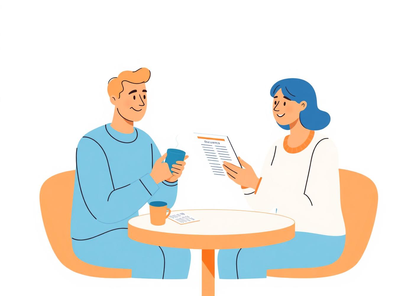 Two people reviewing an auto insurance policy together